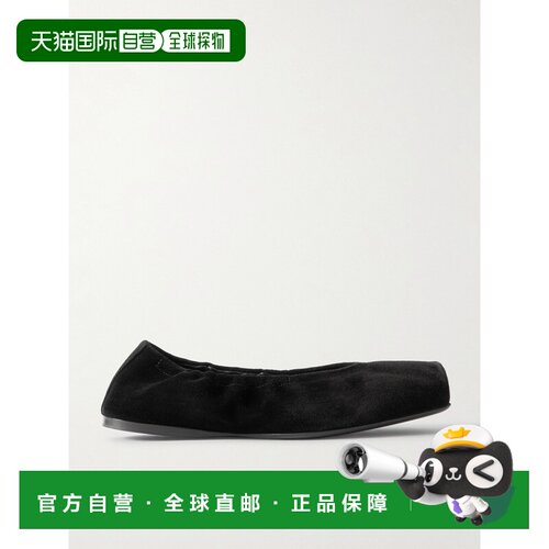 香港直邮alaia 女士 Two-tone 方头棕色芭蕾平底鞋 AA3A070CK324L