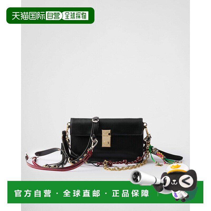 欧洲直邮PRADA (2025) Prada Soft Sound 小号皮革单肩包，带饰物