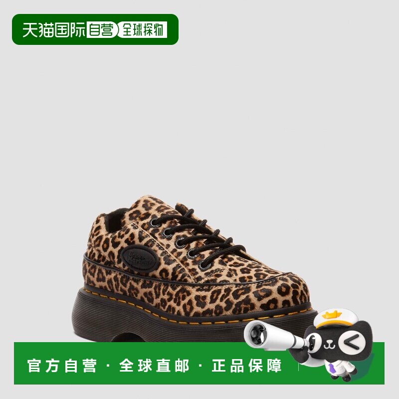 自营欧洲直邮DrMartens马丁大夫 Buzz女士豹纹五孔鞋米色运动鞋
