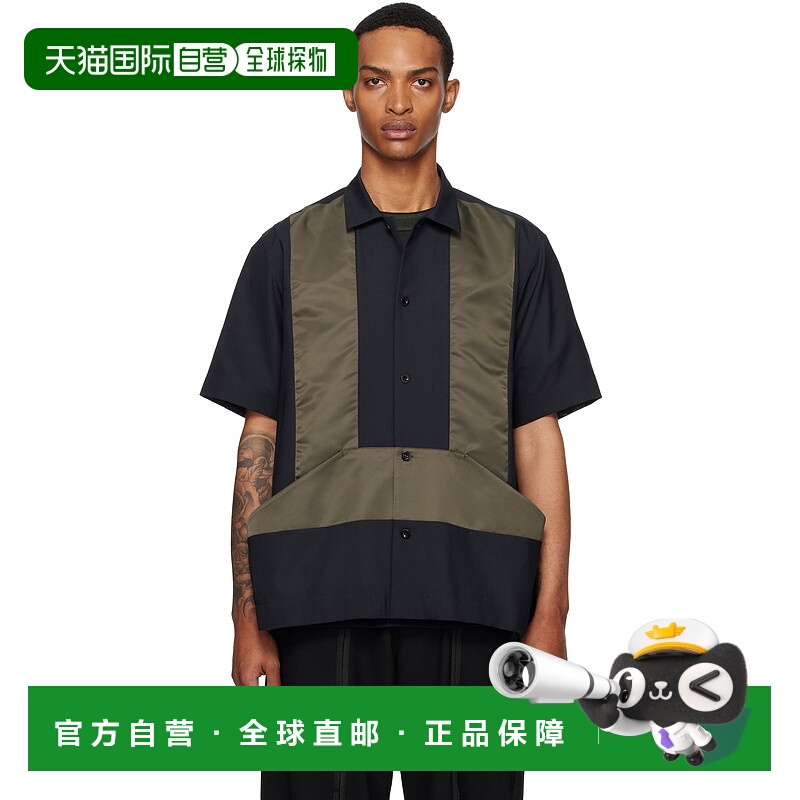 香港直邮Sacai 男士 卡其色 & 海军蓝 Suiting 衬衫 2503746M