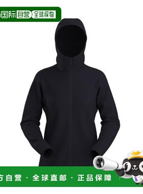 自营欧洲直邮ARCTERYX始祖鸟 KYANITE女士黑色尼龙拉链抓绒衣外套
