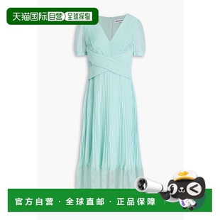 蕾丝边褶裥乔其纱中长连衣裙 女士 PF2307 Portrait 香港直邮Self