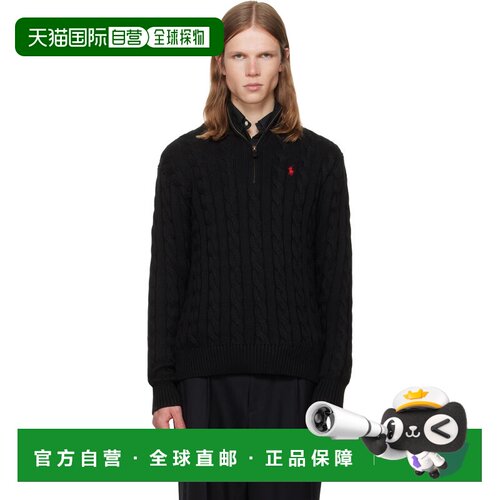 香港直邮Polo Ralph Lauren Polo 拉夫 劳伦 男士 黑色 Cable-Kni