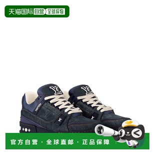 自营1h可退 女士海军蓝皮革老花花朵图案运动 欧洲直邮LV路易威登