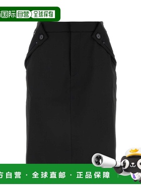 1h可退 香港直邮Coperni 女士 黑色弹力聚酯混纺半身裙 COPJ48BIS