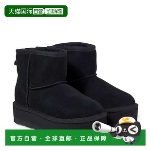 1h可退 香港直邮Ugg 女童 经典款迷你绒面革雪地靴童鞋 black黑色