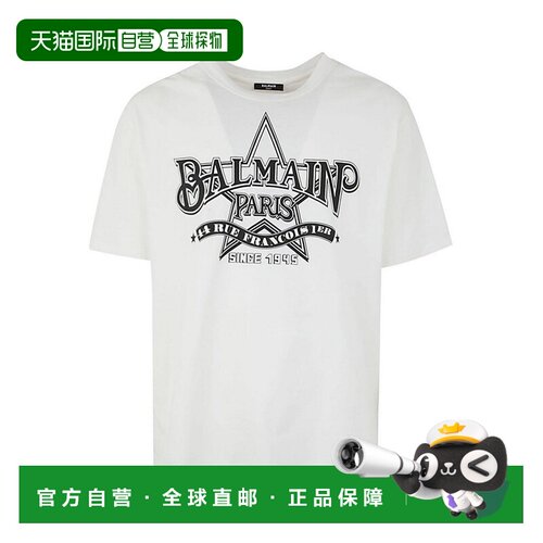 1h可退 欧洲直邮BALMAIN 男士T恤 CH1EG000GD29GAB CO 白色 star