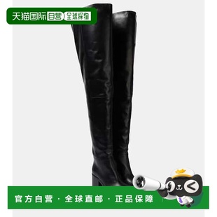 香港直邮Alaia 舒适时尚 女士 black黑色 皮质过膝靴子 1h可退