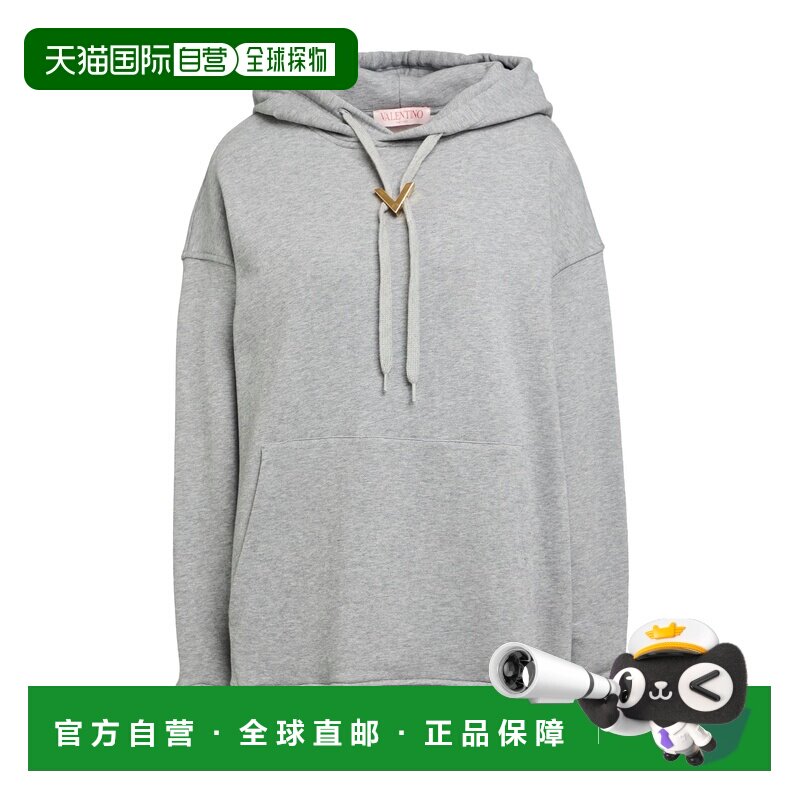 1h可退 香港直邮valentino 华伦天奴 女士 连帽卫衣 grey灰色 舒