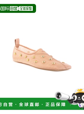 1h可退 香港直邮Chloe 蔻依 女士 Rita 网纱铆钉芭蕾舞鞋