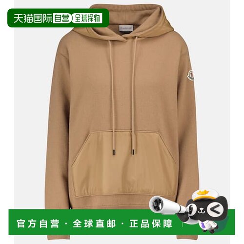 1h可退 香港直邮Moncler 盟可睐 女士 羊毛羊绒连帽衫 brown棕色