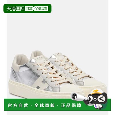 1h可退 香港直邮Hogan 女士 Crosswind 金属感皮质运动鞋