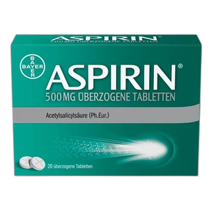 欧洲直邮Aspirin阿司匹林感冒止痛片500mg乙酰水杨酸20片头痛发烧