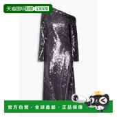 香港直邮Self Portrait 女士 1h可退 不对称珠片网纱中长连衣裙