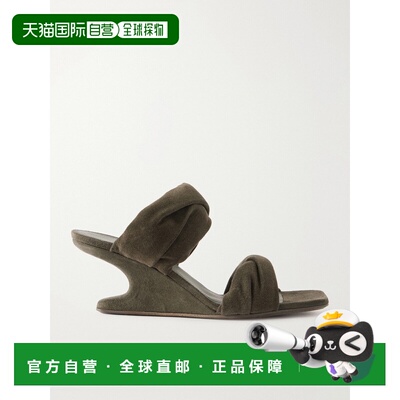 rick owens 瑞克 欧文斯 女士 Cantilever 螺旋绒面革坡凉鞋凉拖