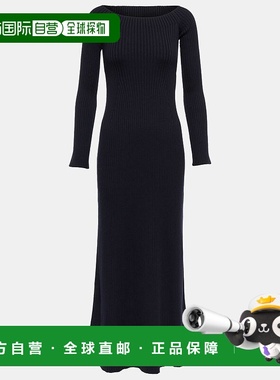 1h可退 香港直邮Chloe 蔻依 女士 露肩羊毛混纺长款连衣裙 000767