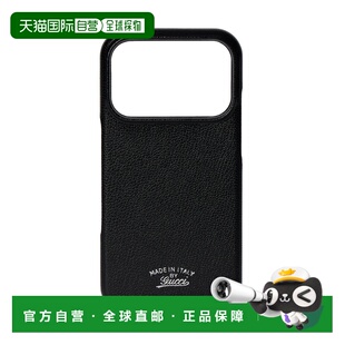 自营欧洲直邮GUCCI古驰 iPhone 17 Pro黑色皮革手机壳男女通用