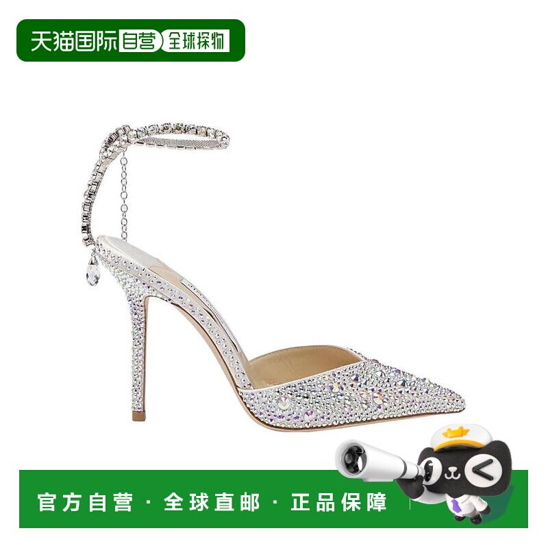 1h可退 香港直邮JIMMY CHOO 女士高跟鞋 SAEDA100BAMIVORYCRYSTAL