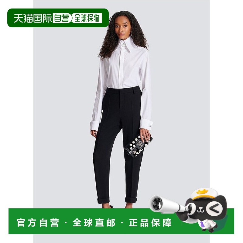 香港直邮Balmain 宝石纽扣长袖衬衫 BF0HS291CE48