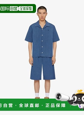 香港直邮Givenchy 徽标短袖牛仔衬衫 BM61101YGH男装