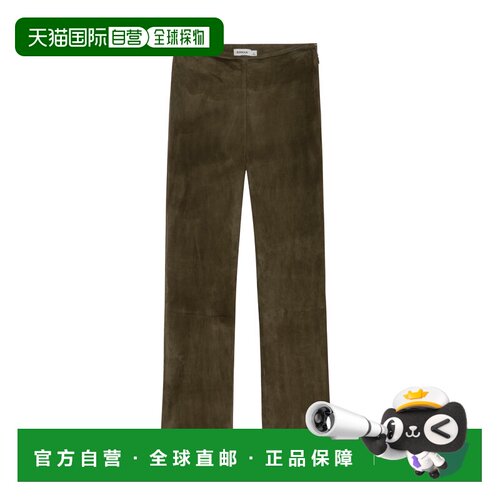 香港直邮Simkhai 女士 Veda 短款绒面革裤子 green绿色 舒适时尚