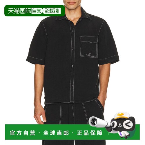 香港直邮AMIRI 男士 Script 亚麻衬衫 AMTOSH1156