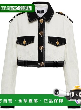 香港直邮Balmain 巴尔曼 女士 压花牛仔短款夹克外套 000734