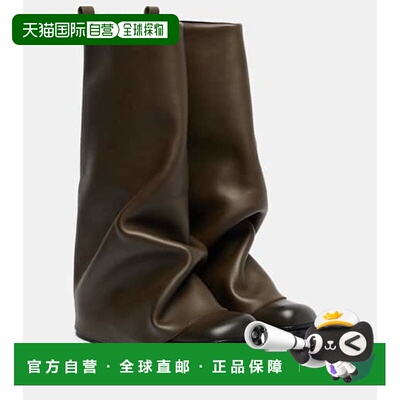 1h可退 香港直邮The Attico 女士 Robin 皮质战地靴 green绿色 舒