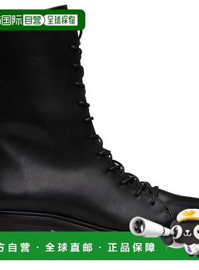 香港直邮aeyde 女士 黑色 Isa Leather Lace-Up 踝靴 A11ABISAD45