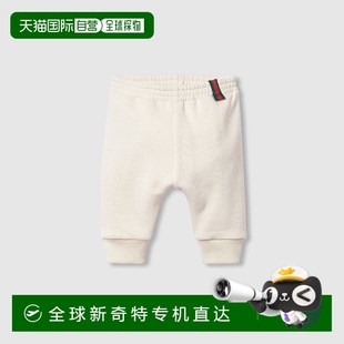 织带婴儿棉质长裤 欧洲直邮Gucci古驰婴儿白色