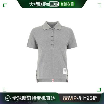 香港直邮Thom Browne 汤姆 布朗 女士piquet 灰色Polo衫