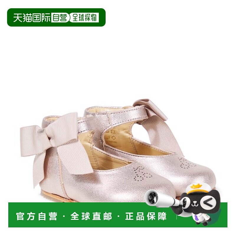 1h可退 香港直邮Bonpoint 婴儿 金属感皮质芭蕾舞鞋童鞋