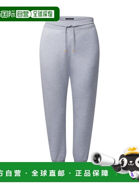 自营欧洲直邮LV路易威登 女士浅灰色棉猫咪印花慢跑裤