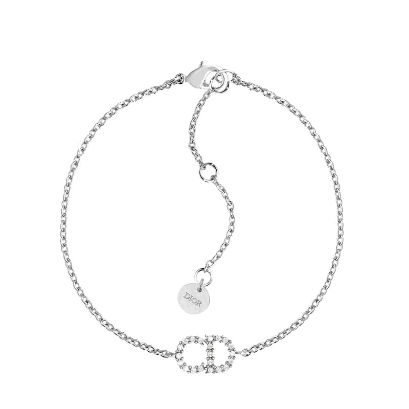 自营1h可退 欧洲直邮Dior迪奥女士手链手环银色CD标志设计款百搭