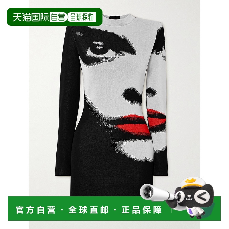 1h可退 香港直邮Balmain 巴尔曼 女士 圆领长袖连衣裙 EF0R8247KI