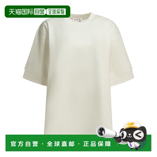 white白色 香港直邮alaia AA9I0025J103C 水手领T恤 舒适时 女士