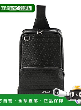 自营欧洲直邮S.T.Dupont法国都彭 FIREHEAD男士黑色皮革单肩包