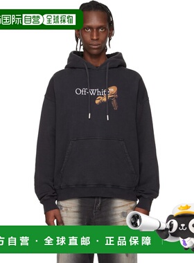 1h可退 香港直邮off-white 男士 黑色 Cupid Arrow 连帽衫 OMBB08