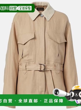 1h可退 香港直邮Loro Piana 诺悠翩雅 女士 Dillon crêpe 亚麻夹