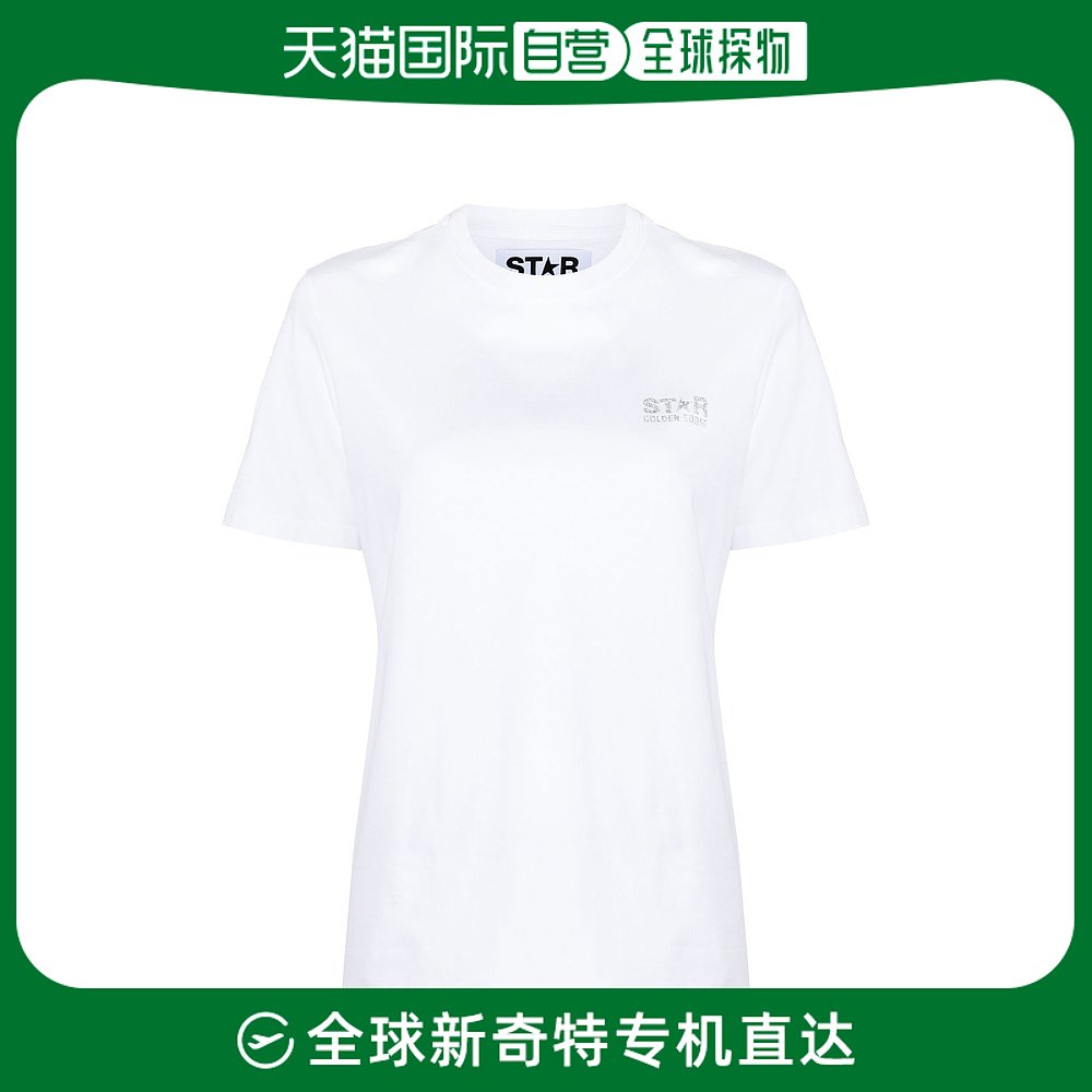 香港直邮GOLDEN GOOSE 女士Goose and Polos 金色T恤白色T恤