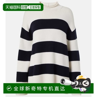 white白色 1h可退 条纹羊毛棉质毛衣 香港直邮VINCE 舒适时 女士