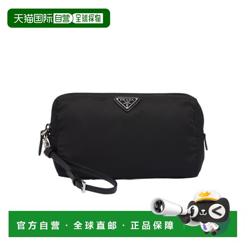香港直邮Prada/普拉达 女士 徽标拉链手拿包 crov