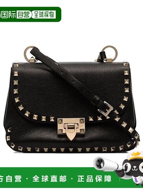 1h可退 香港直邮VALENTINO 20SS 黑色铆钉单肩包 Women斜挎包