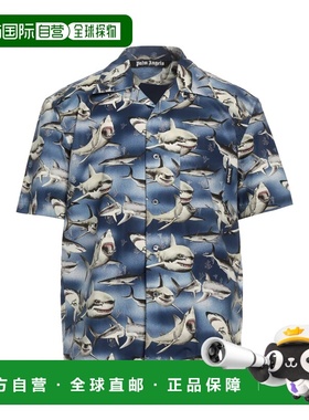 香港直邮Palm Angels 棕榈天使 男士 花纹衬衫 blue蓝色 舒适时尚