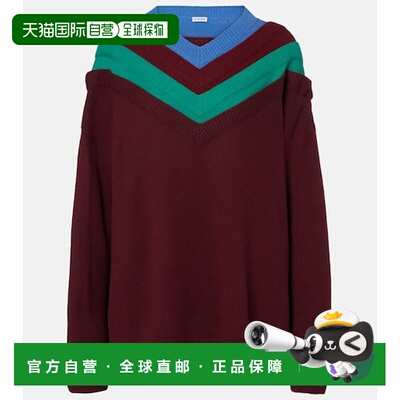 香港直邮LOEWE 罗意威 女士 Trompe l'œil 羊毛毛衣假两件