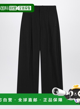 1h可退 香港直邮moncler 女士 黑色羊毛混纺裤子 2A00003M6523999