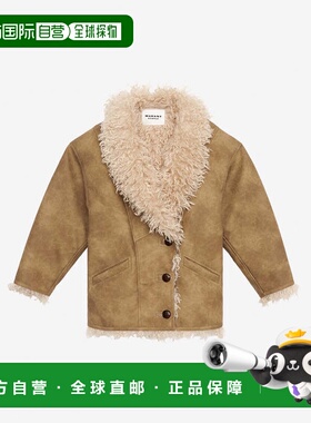 1h可退 香港直邮ISABEL MARANT 女士 Clea 羊毛人造皮草大衣 MA04