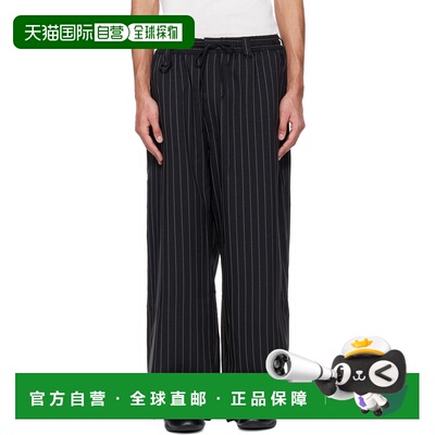 1h可退 香港直邮Y-3 男士 黑色 Sport Uniform Pinstripe 长裤 KR
