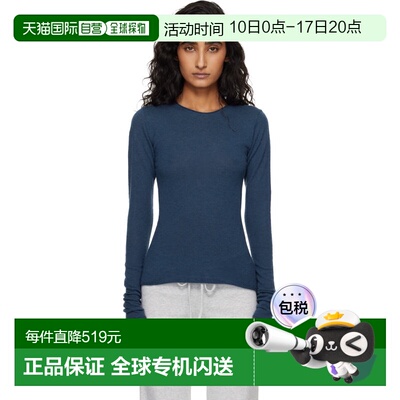 香港直邮SKIMS 女士 海军蓝 Featherweight Cashmere 长袖 T恤