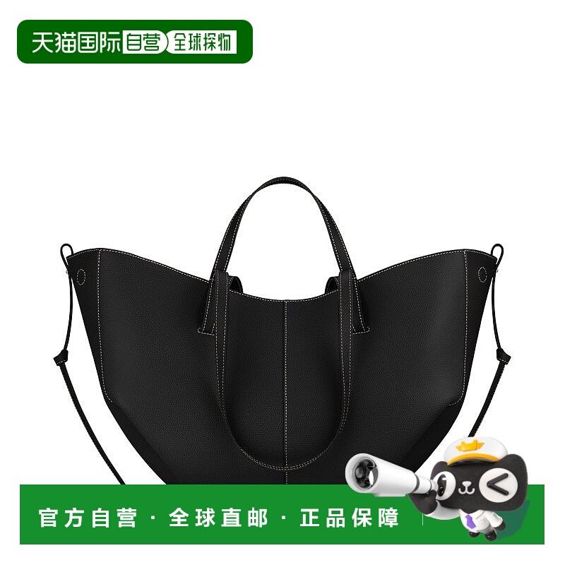 自营欧洲直邮POLENE Cyme女士小牛皮手提包单肩包黑色